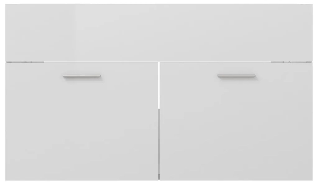 Armário lavatório derivados de madeira branco brilhante