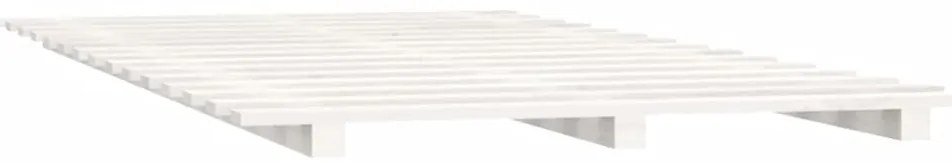 Estrutura de Cama com Estrado - Branco - 140x200 cm - Madeira de Pinho