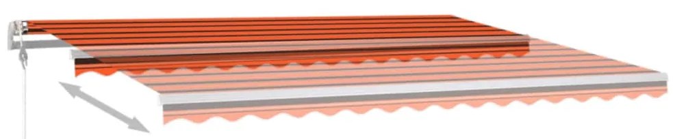 Toldo autom. LED e sensor de vento 450x350 cm laranja/castanho