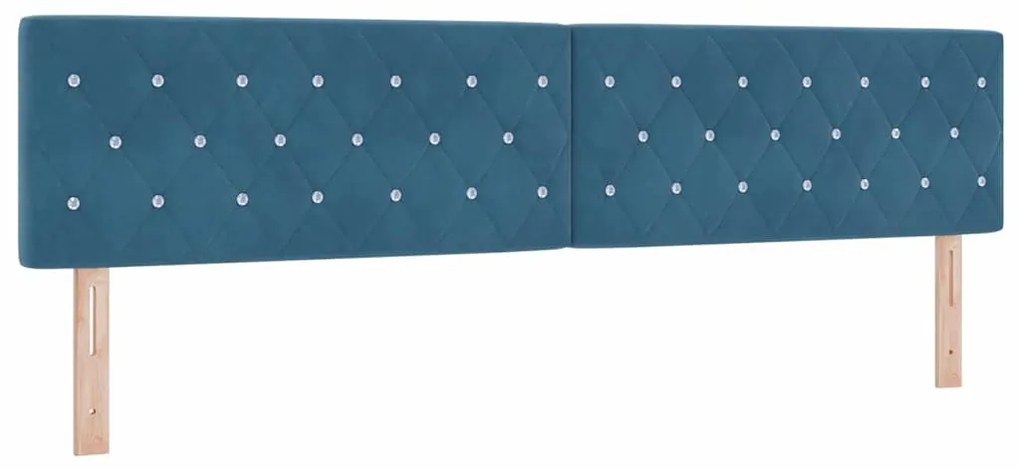 Cama Box com Colchão vidaXL Azul Escuro 200x200 cm Veludo