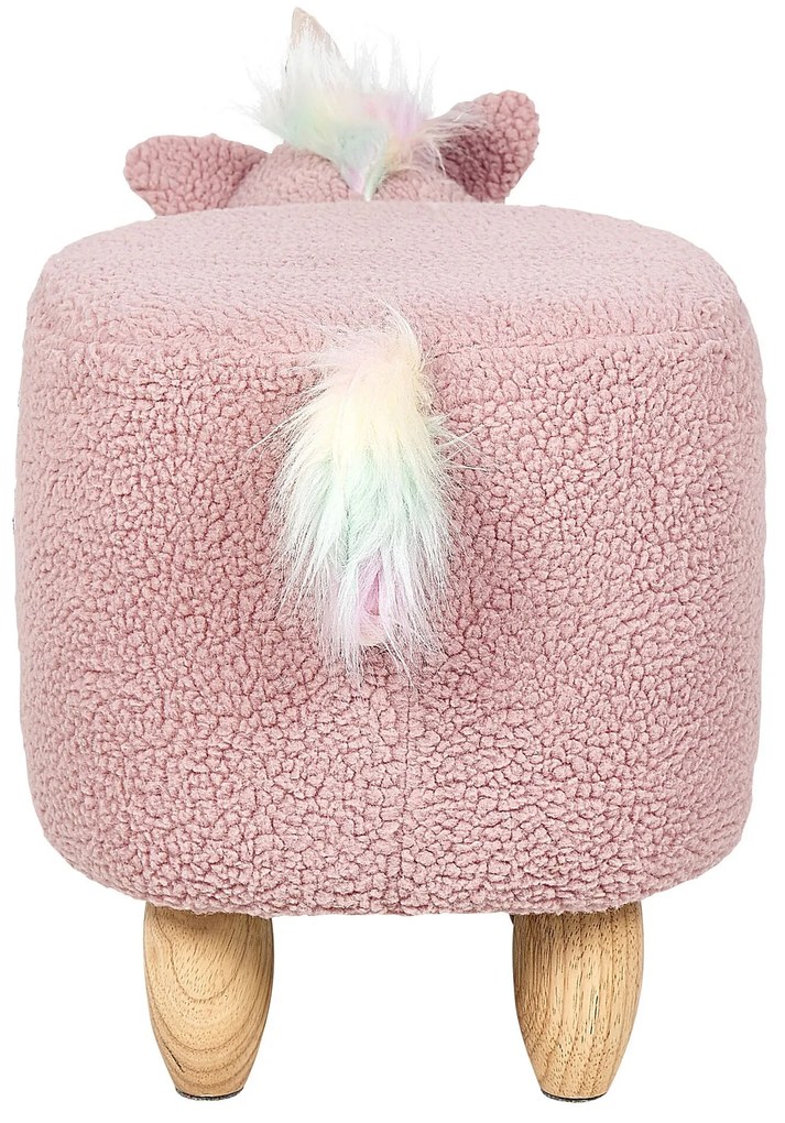 Tamborete em tecido rosa UNICORN Beliani