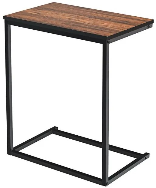 Mesa lateral em formato de C estilo industrial, mesa de centro