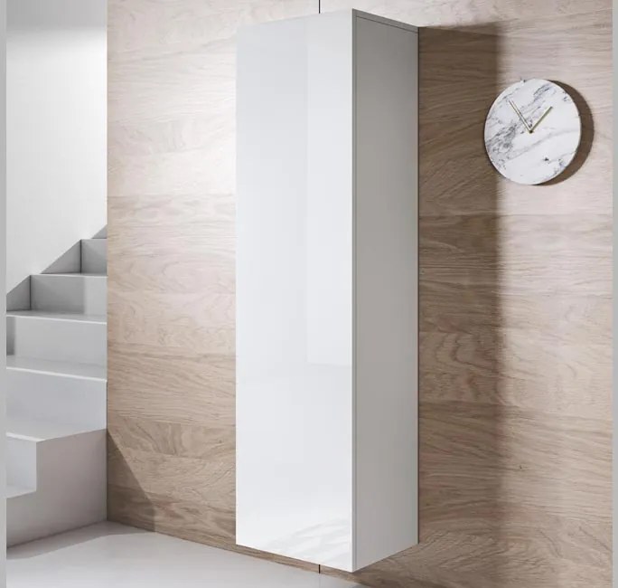 Armário de Parede Seixo – 40x165 cm – Branco – Suspenso ou com Pés
