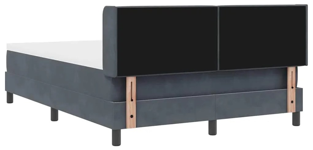Cama Box com Colchão vidaXL Cinza Escuro 140x190 cm Veludo