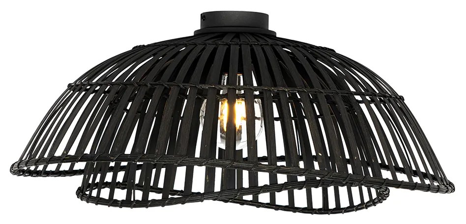 Candeeiro de teto oriental preto bambu 62 cm - Pua Oriental