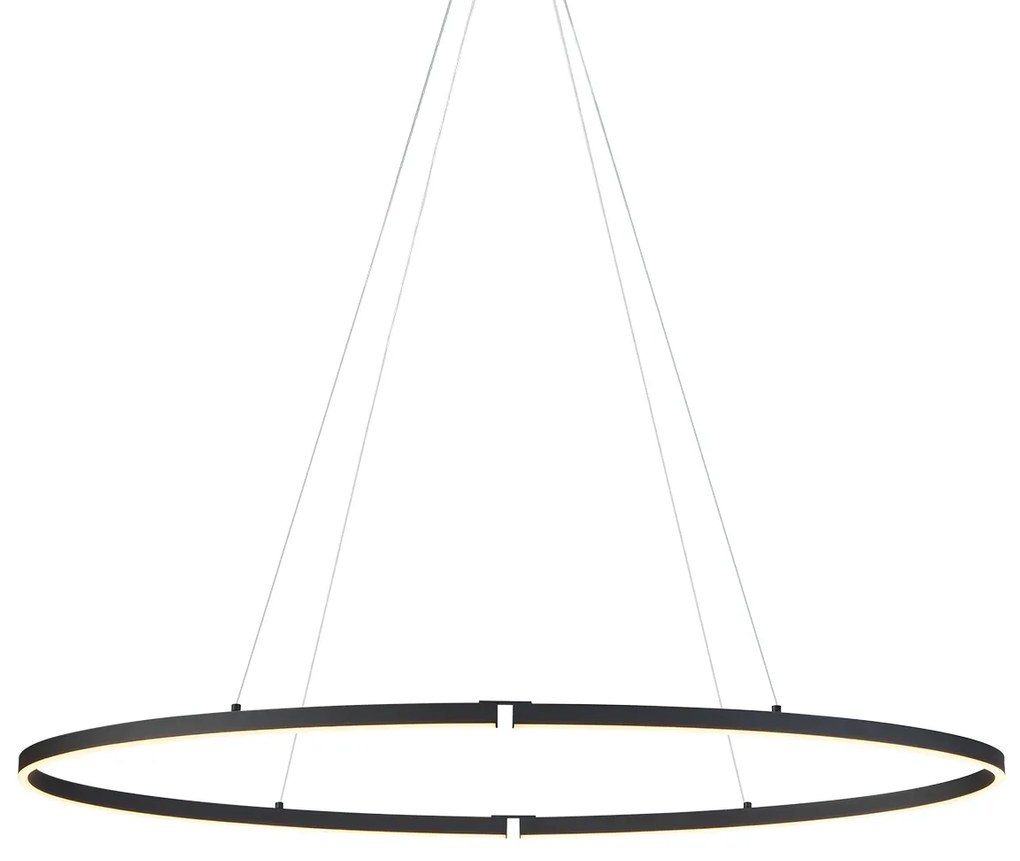 Candeeiro suspenso de design preto oval 120cm incl. LED regulável em 3 níveis - Ovallo