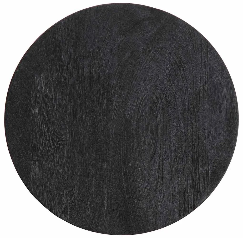 Mesa de apoio preto Ø33x50 cm madeira de mangueira maciça
