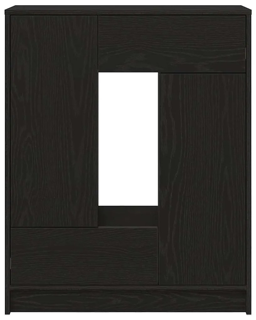 Aparador c/ gavetas e portas 73x31x90 cm carvalho preto