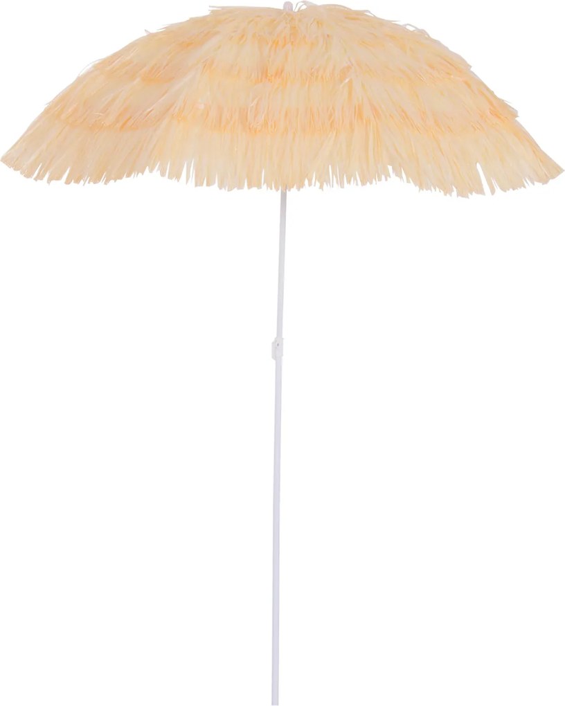 Guarda-sol de praia e jardim com design havaiano, 160 cm, ráfia sintética bege