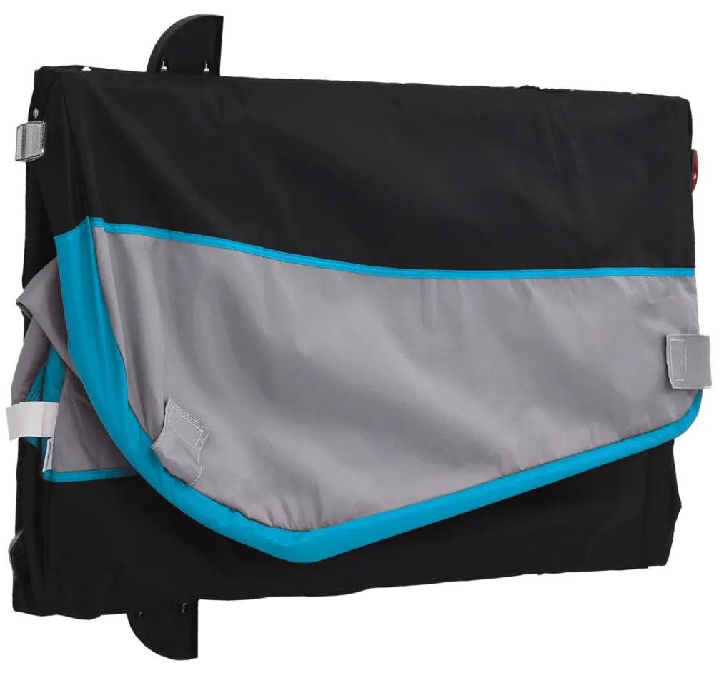 Reboque para bicicleta 30 kg ferro azul e cinza
