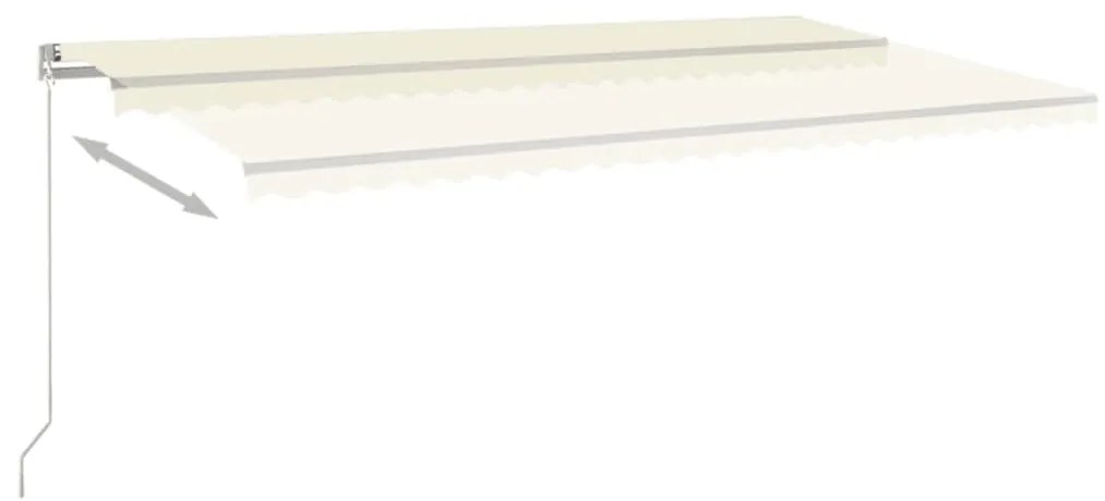 Toldo retrátil manual 600x350 cm cor creme