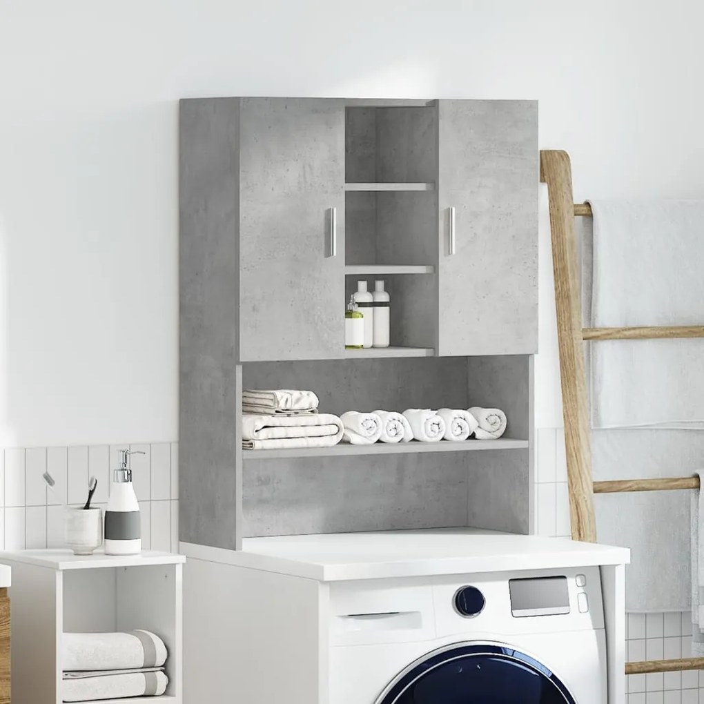 Armário sanita/máquina de lavar 70,5x25,5x90 cm cinzento cimento