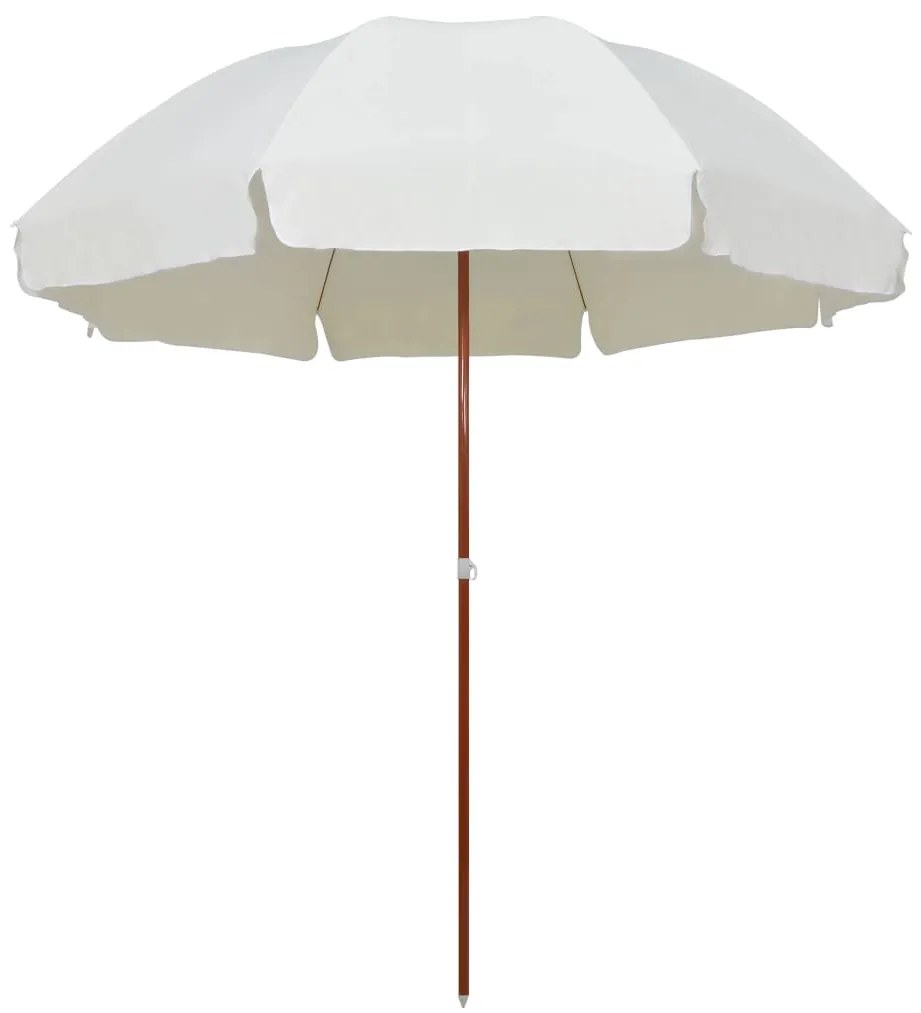 vidaXL Guarda-sol de jardim com poste de aço 300 cm cor areia
