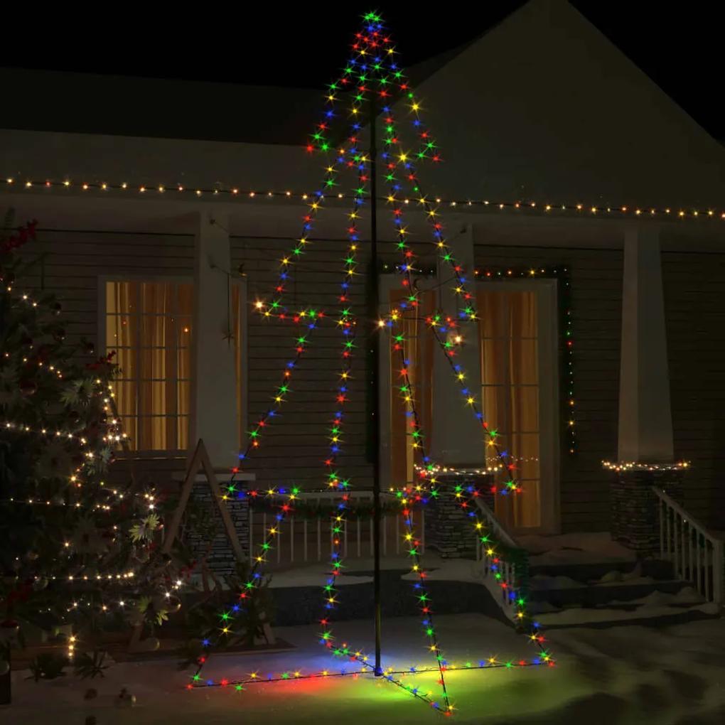328595 vidaXL Árvore de Natal em cone 360 LEDs 143x250 cm interior e exterior