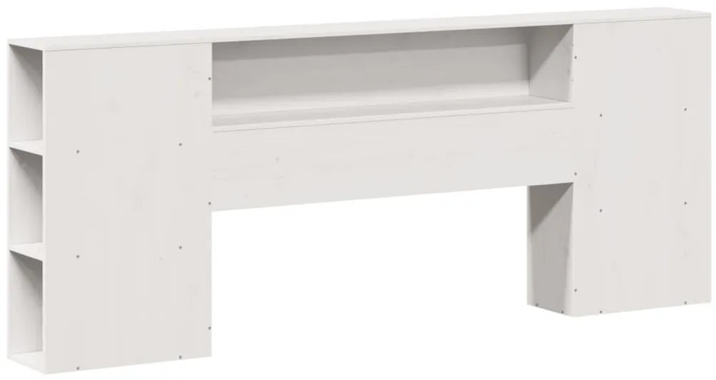Cama com estante sem colchão 200x200 cm pinho maciço branco