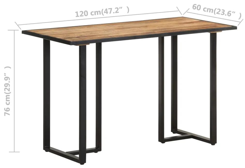 Mesa de jantar 120 cm madeira de mangueira áspera