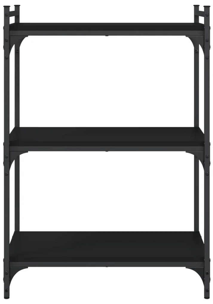 Estante c/ 3 prateleiras 60x30x86 cm derivados de madeira preto