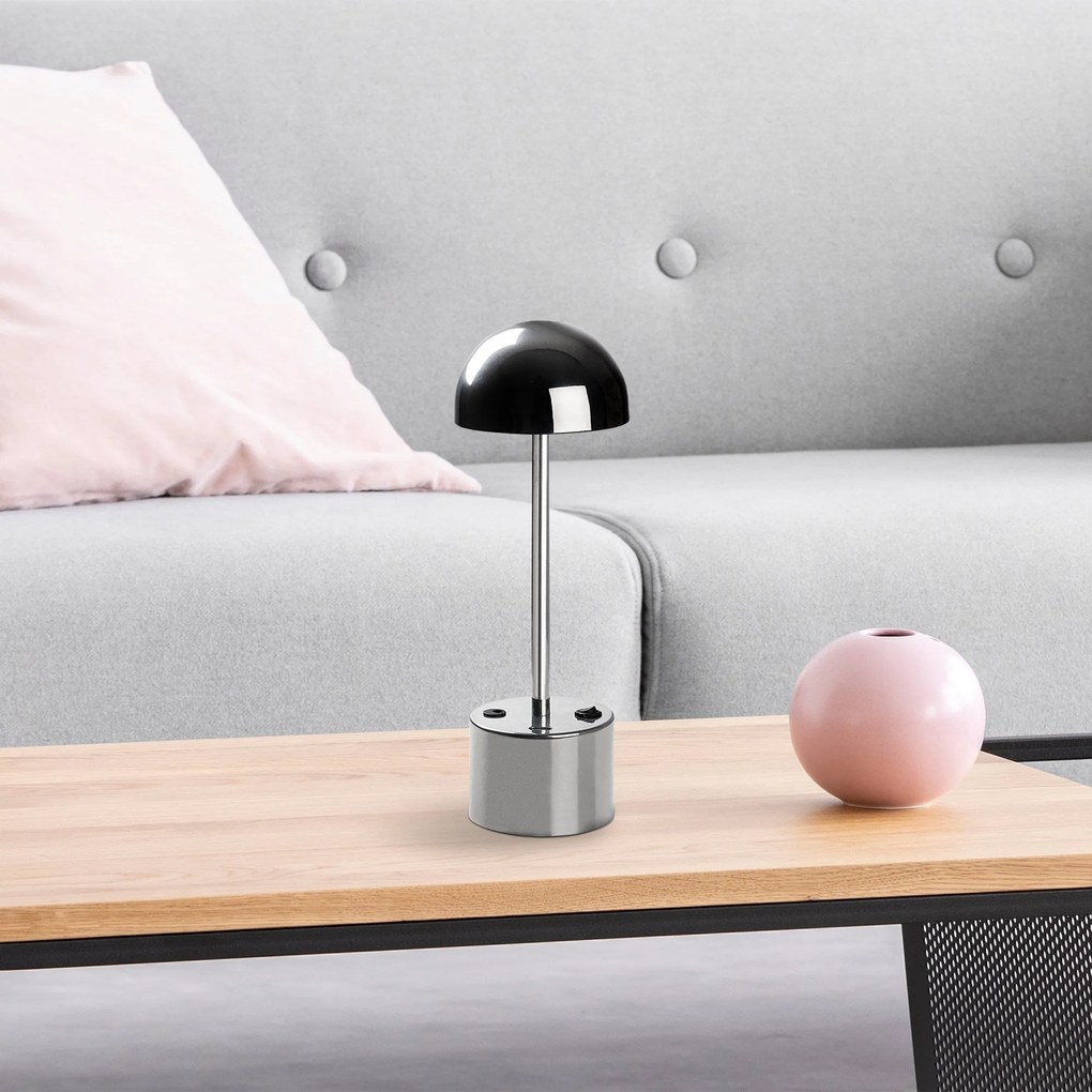 Candeeiro de Mesa Sept – Cromado – Diâmetro 10 cm Altura 29 cm