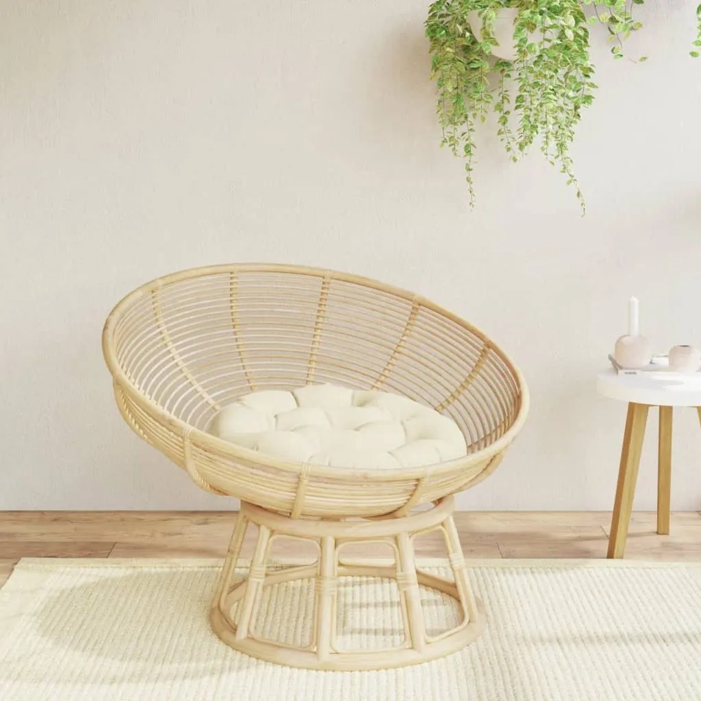 vidaXL Almofadão redondo Ø 60 x11 cm tecido oxford branco nata