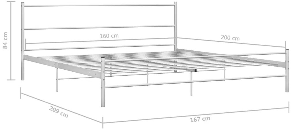Estrutura de cama 160x200 cm metal branco
