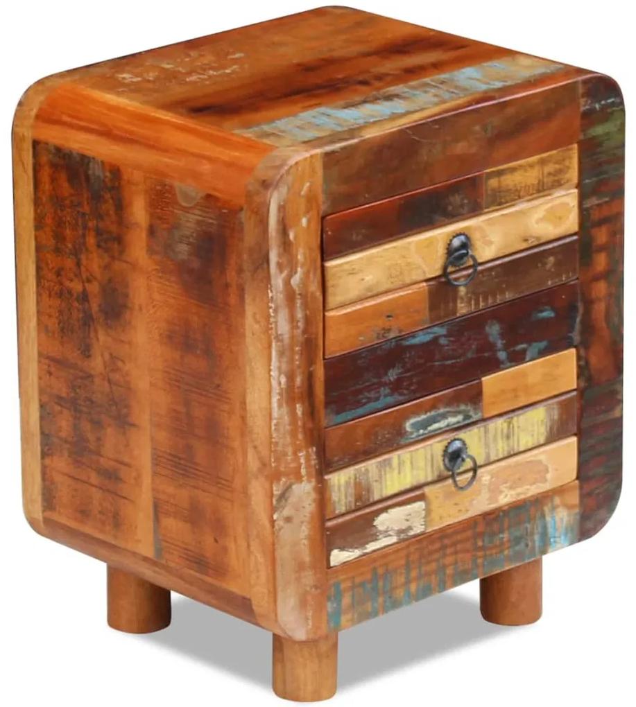 Mesa de cabeceira 43x33x51 cm madeira reciclada maciça