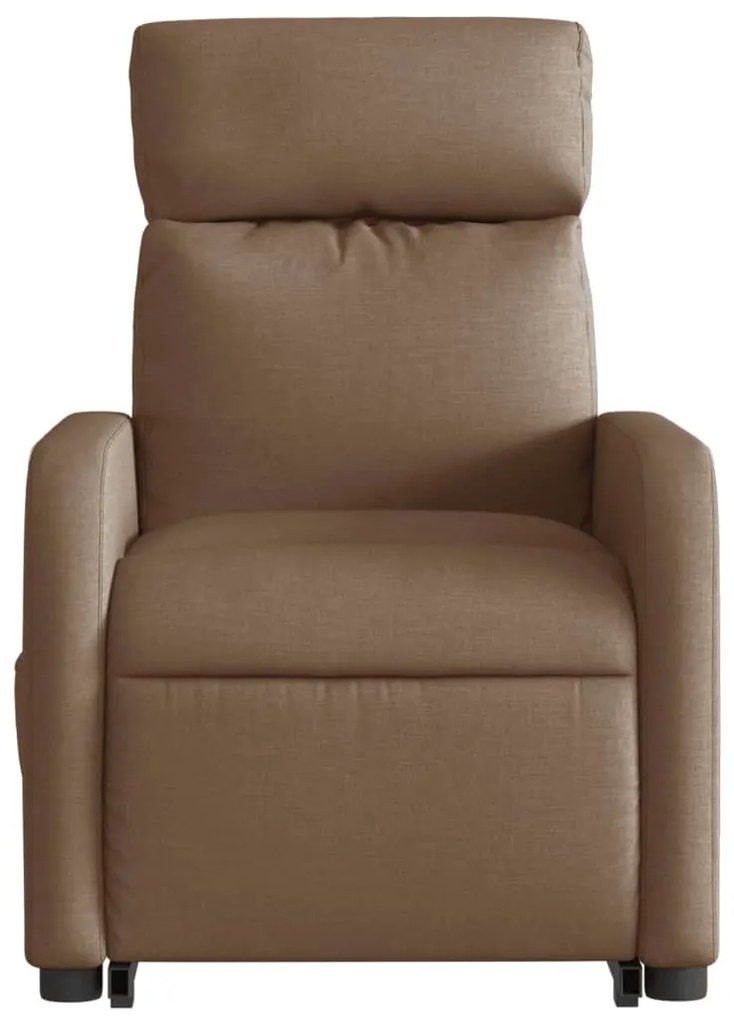 Poltrona reclinável massagens tecido castanho