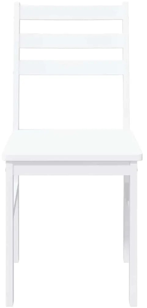 Cadeiras de jantar 2 pcs madeira de seringueira maciça branco