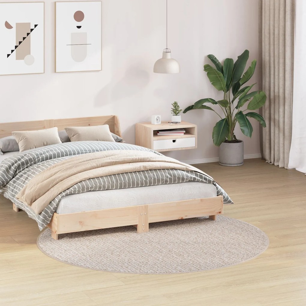 Tapete Shaggy com Base de Látex Creme ø160 cm