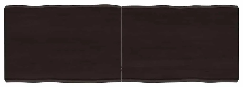 vidaXL Tampo de mesa com bordas vivas maciço tratado castanho-escuro