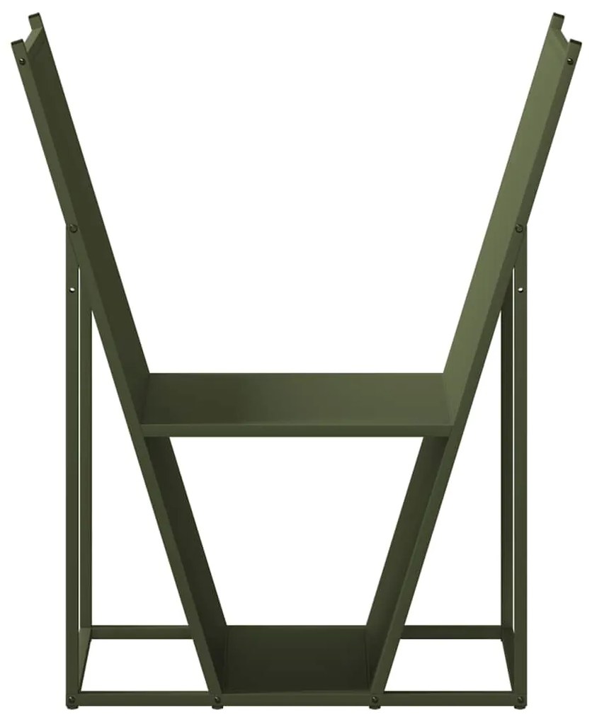 Suporte para lenha aço laminado a frio verde azeitona