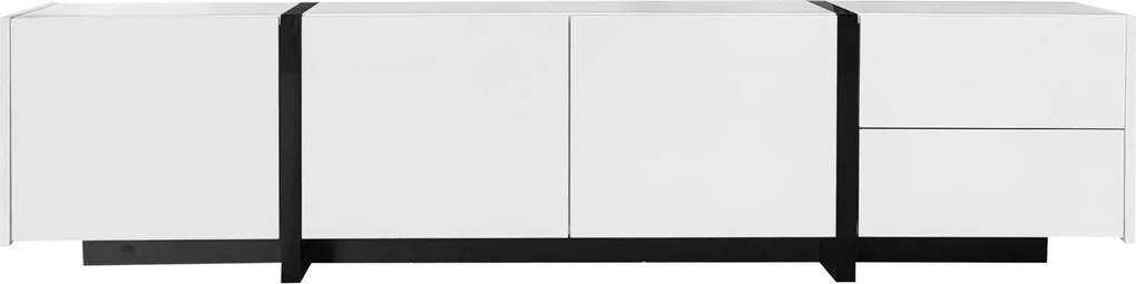 Móvel para TV com armário inferior, tira de luz LED, 170x30x39 cm, Branco