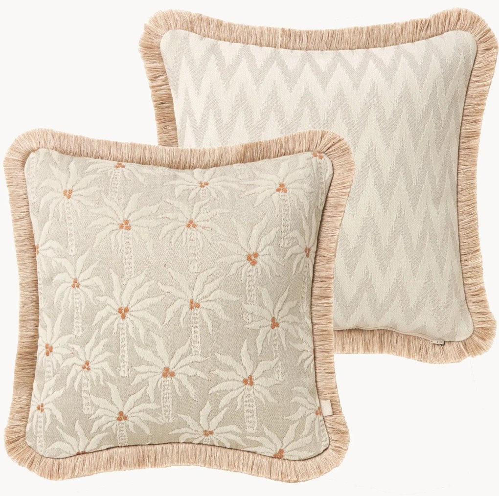 Almofada reversível artesanal para exterior Laura