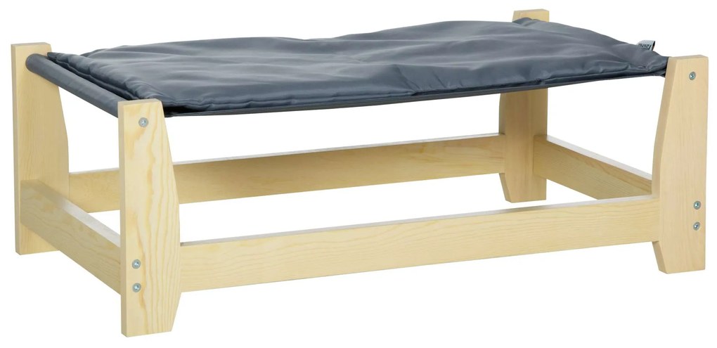 PawHut Cama Elevada para Cães Cama Elevada para Animais de Estimação Pequenos e Médios com Almofada Lavável 70x40x25cm Cinza