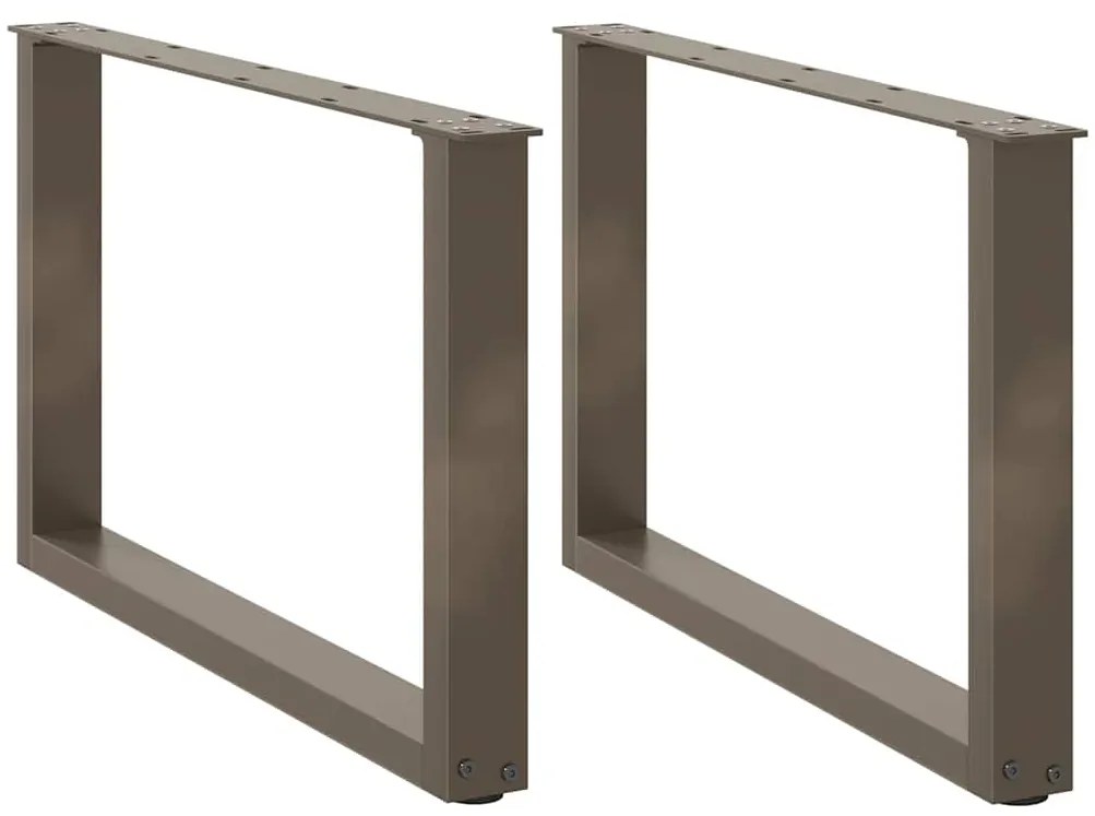 Pés para mesa de centro em formato de U, 2 peças, aço natural, 70x(42-
