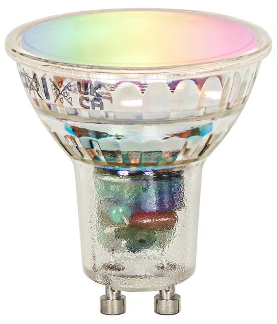 LED Sistema de calha pendente inteligente preto monofásico com 5 GU10 Wi-Fi - Jeana Moderno