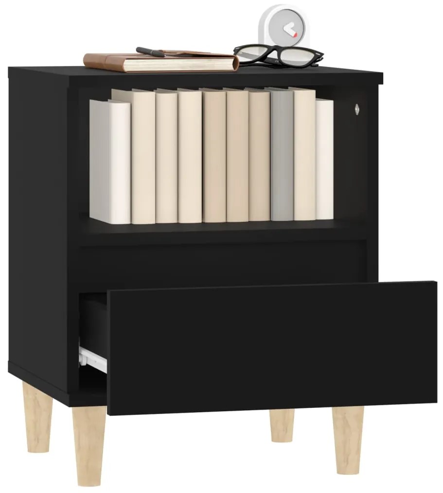 Mesas de cabeceira 2 pcs 40x35x50 cm preto
