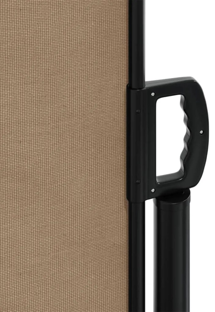 Toldo lateral retrátil 140x1200 cm cinzento-acastanhado