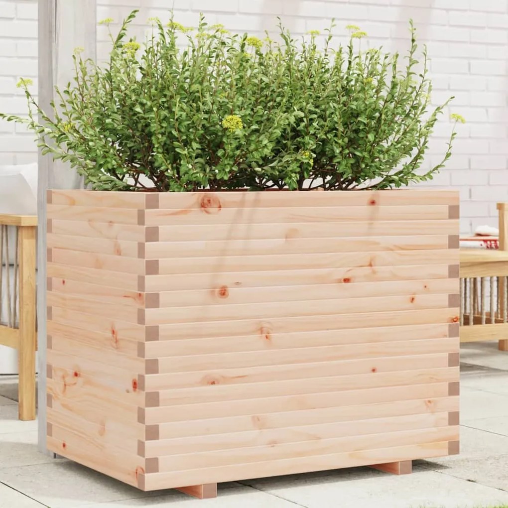 vidaXL Vaso/floreira de jardim 70x70x72,5 cm madeira de pinho maciça