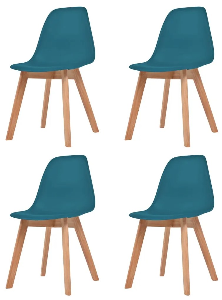 vidaXL Cadeiras de jantar 4 pcs plástico turquesa
