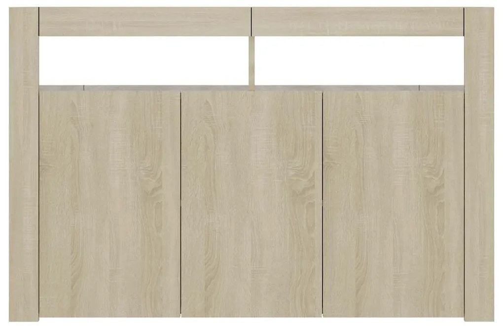 Aparador com luzes LED 115,5x30x75 cm carvalho sonoma