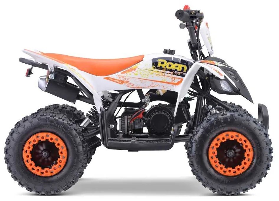 MINI MOTO 4 GASOLINA PARA CRIANÇAS 49cc Roan Ratte R6 4.5cv Laranja
