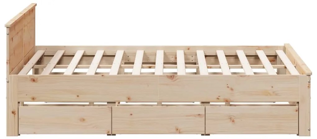 Cama sem colchão com cabeceira 180x200 cm pinho maciço branco