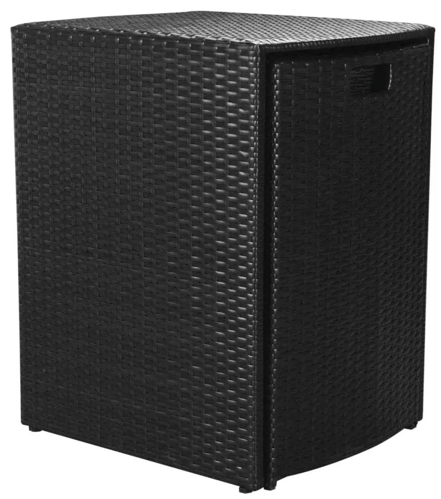 3 pcs conjunto bistrô com almofadas vime PE preto