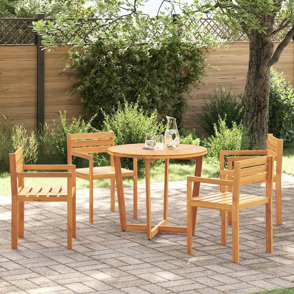 vidaXL Cadeiras de jardim 4 peças 50x53x80 cm madeira maciça acácia