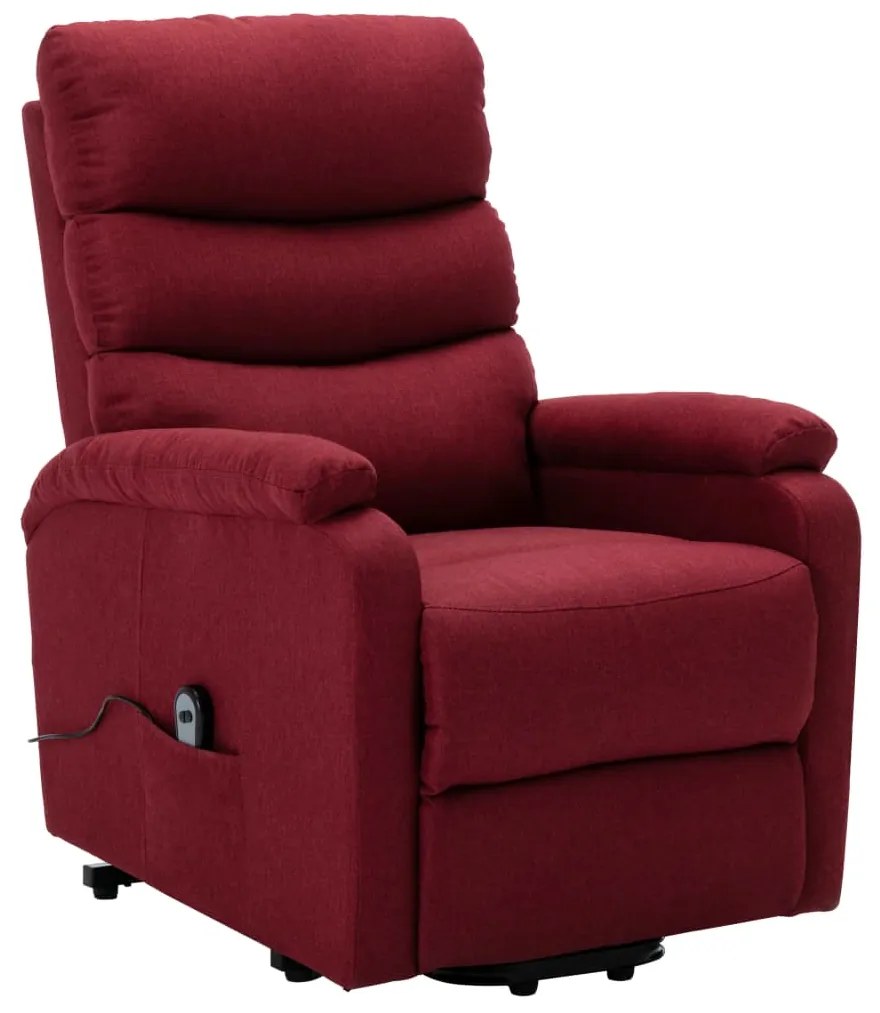 Poltrona elevatória tecido vermelho tinto