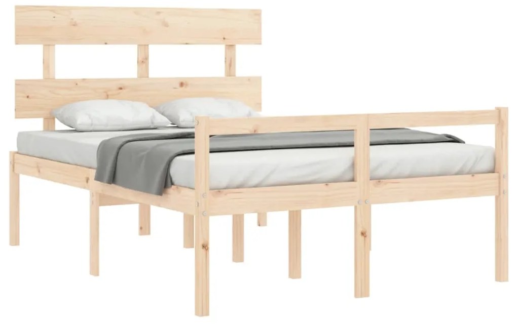 Cama para idosos com cabeceira 140x200 cm madeira maciça