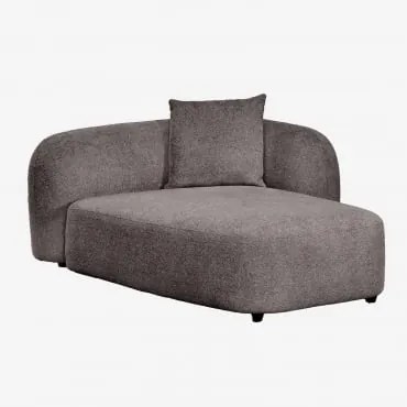 Chaise Longue Direito Para Sofá Modular Em Chenille Coco Pano De Chenille Grosso Cinzento Granito - Sklum