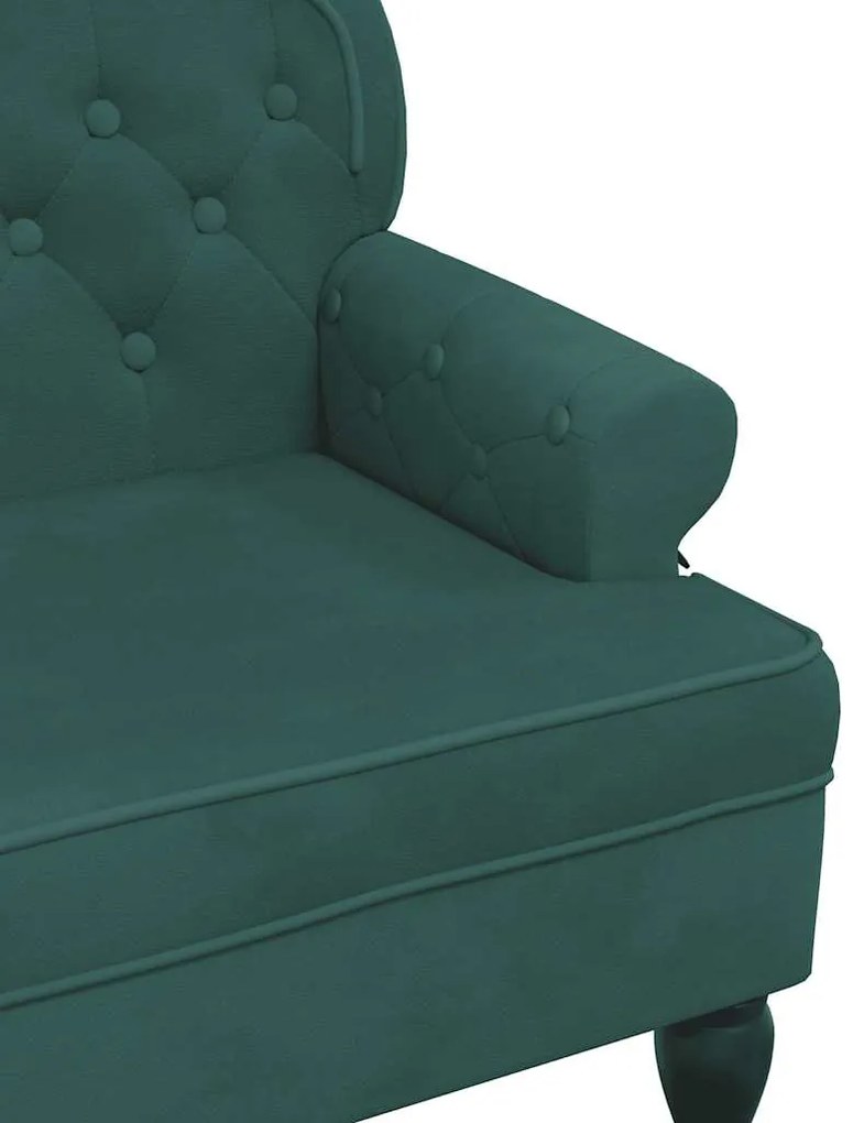 Banco com encosto 119,5x64,5x75 cm veludo verde-escuro