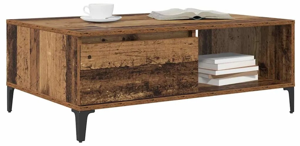 Mesa de centro com prateleira com armazenamento com porta Madeira anti