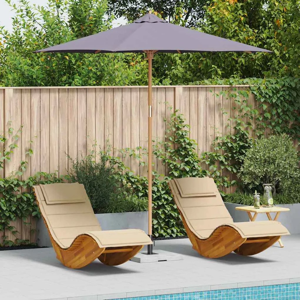 vidaXL Guarda-sol - Cinza Escuro, 270 x 260 cm, Bambu